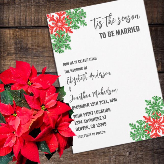 Invitation Voici Le Mariage De Noël De La Saison (Créateur téléchargé)