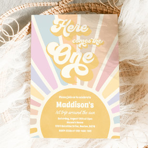 Invitation Voici Le One Boho Sunshine 1er anniversaire