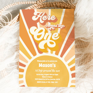 Invitation Voici Le One Boho Sunshine 1er anniversaire