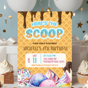Invitation Voici le scoop Boy Chocolate Drifle Anniversaire