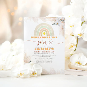 Invitation Voici Le Soleil Rainbow 1er Anniversaire