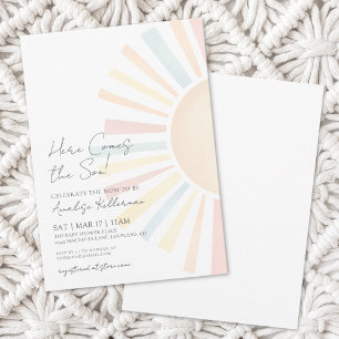 Invitation Voici Le Son Simple Baby shower Soleil