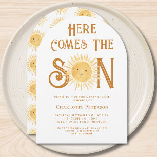 Invitation Voici Le Son Sunshine Baby shower Arch