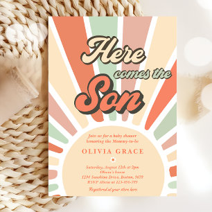 Invitation Voici Le Son Sunshine Baby shower Party