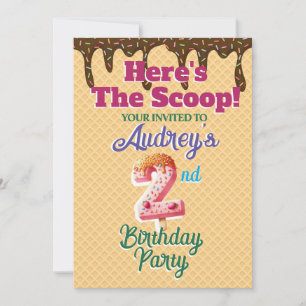 Invitation Voici l'invitation à cônes de gaufre Scoop