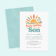 Voici L'Invitation Baby shower Fils Garçon