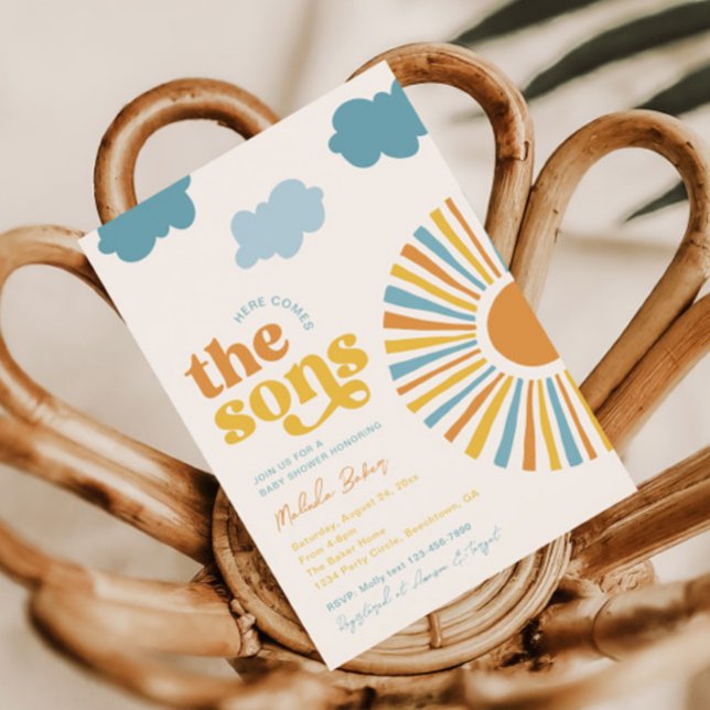 Invitation Voici L'Invitation Baby shower Sons Twin Boy (Créateur téléchargé)