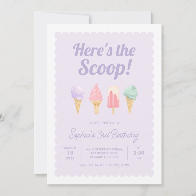Invitation Voici l'invitation d'anniversaire de glace Here's  (Devant)