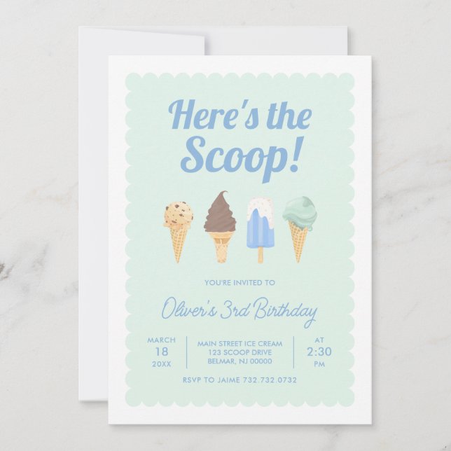 Invitation Voici l'invitation d'anniversaire de glace Here's  (Devant)