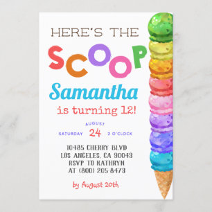 Invitation Voici l'invitation d'anniversaire de la Crème de g