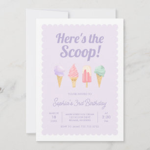 Invitation Voici l'invitation d'anniversaire de la crème glac