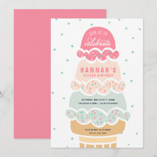 Invitation Voici l'Invitation d'anniversaire de la crème glac