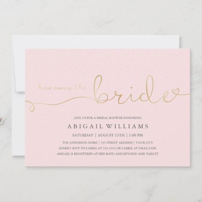 Invitation Voici l'invitation de la mariée-douche (Devant)