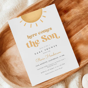 Invitation Voici l'invitation du Baby shower jaune Fils