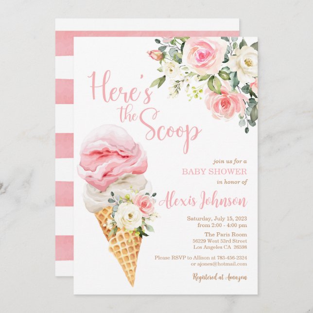 Invitation Voici l'invitation du Baby shower Scoop (Girl)