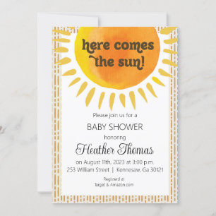 Invitation Voici l'invitation du Baby shower solaire