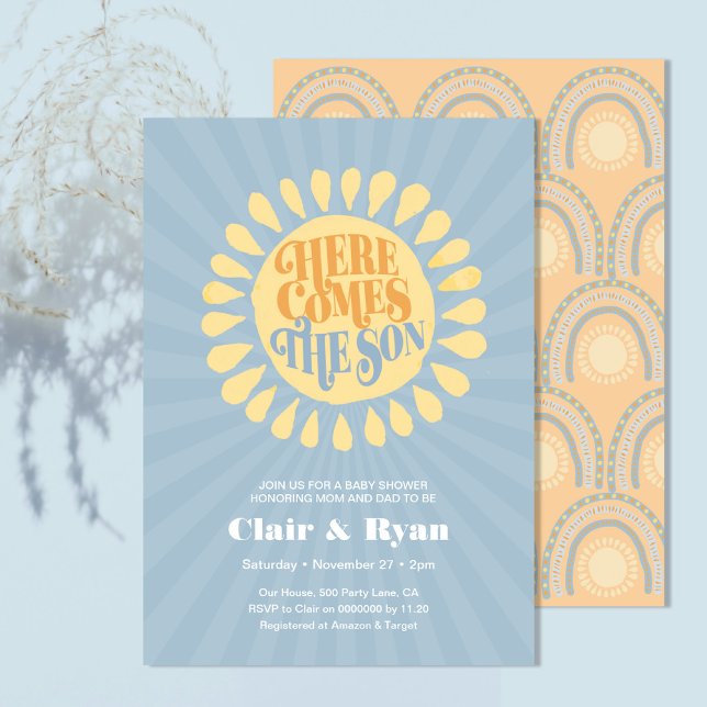 Invitation Voici L'Invitation Du Fils Baby shower (Créateur téléchargé)