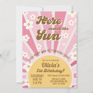 Invitation Voici l'invitation Sun girl 1er anniversaire.