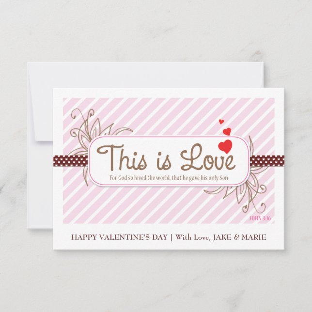 Invitation VOICI LOVE Valentine's Card (Rose) (Devant)