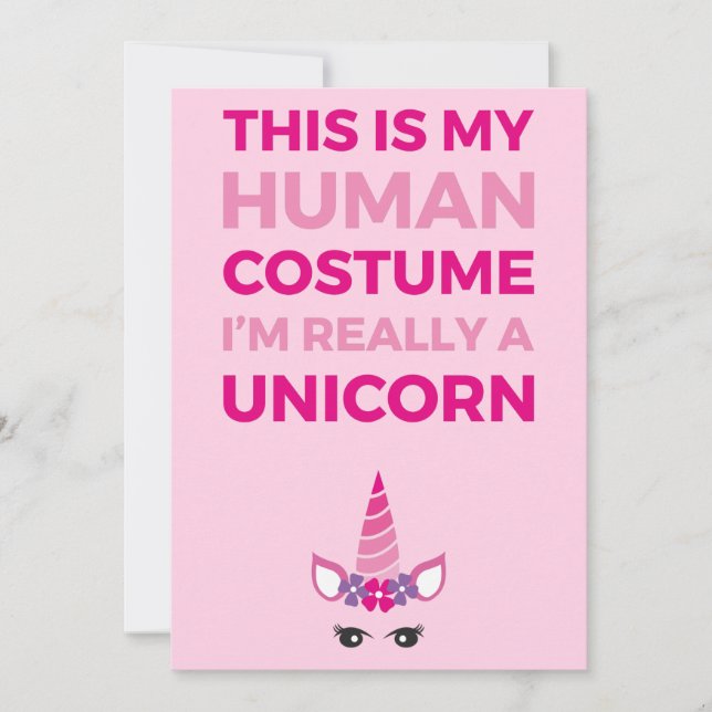 Invitation Voici Mon Costume Humain - Unicorn Edition I (Devant)
