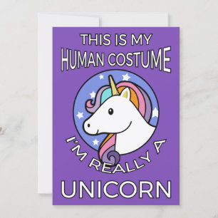 Invitation Voici Mon Costume Humain - Unicorn Edition II