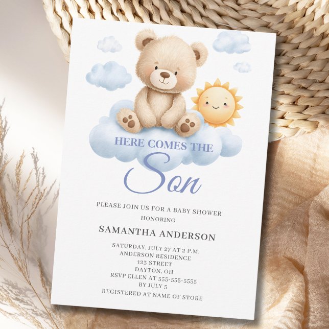 Invitation Voici que vient le fils Baby Shower (Créateur téléchargé)