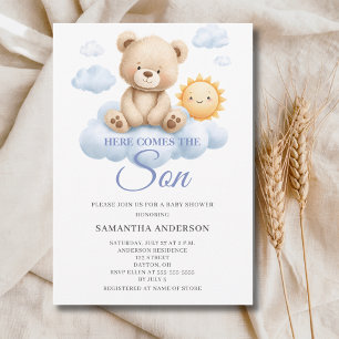 Invitation Voici que vient le fils Baby Shower
