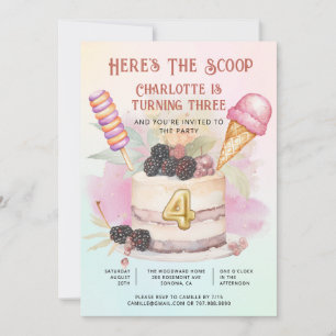 Invitation Voici The Scoop 4th Birthday Ice Cream Party