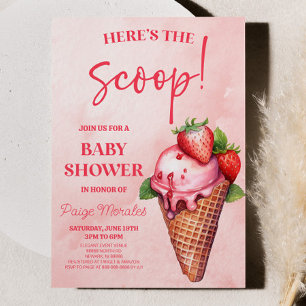 Invitation Voici The Scoop ! Baby shower de crème glacée frai