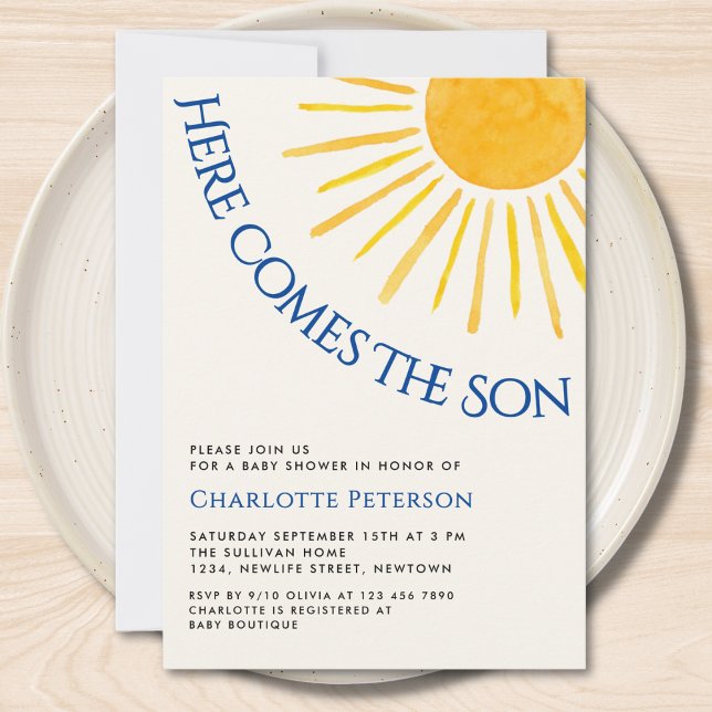 Invitation Voici venir le fils Baby Shower (Créateur téléchargé)