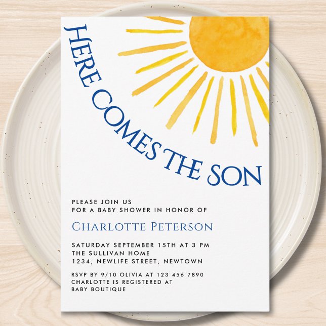 Invitation Voici venir le fils Baby Shower (Créateur téléchargé)