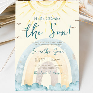 Invitation Voici venir le fils Baby Shower