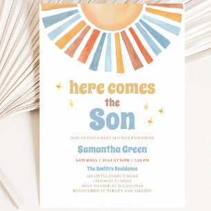 Invitation Voici venir le fils Baby Shower