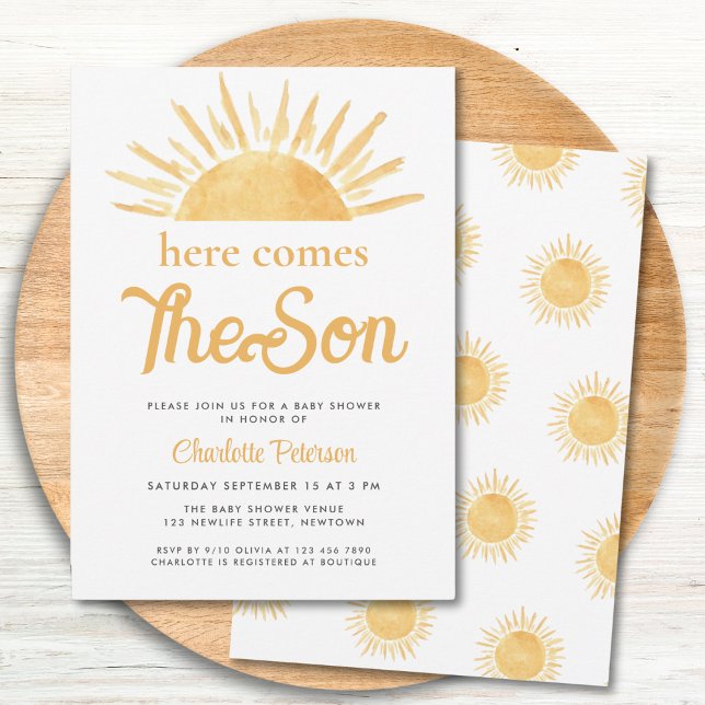 Invitation Voici venir le fils Baby Shower (Créateur téléchargé)