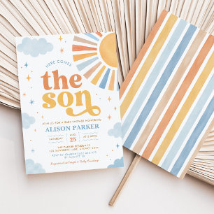 Invitation Voici venir le fils : Baby Shower Boho Sun Boy