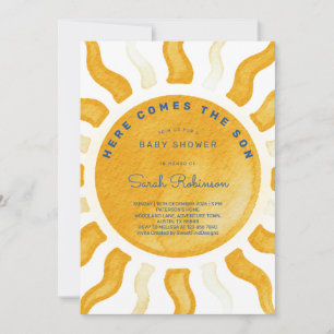 Invitation Voici venir le fils Baby Shower ensoleillé