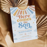 Voici venir le fils : Baby Shower Rétro pour Garço