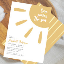 Voici venir le fils Boho Minimal Fête de bébé