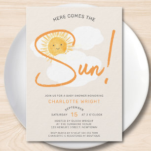 Invitation Voici venir le soleil Baby Shower
