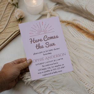 Invitation Voici venir le soleil Élégante Baby Shower ensolei