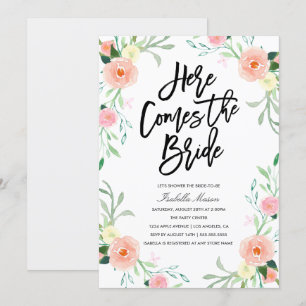 Invitation Voici venir l'invitation de Fête de la mariée de