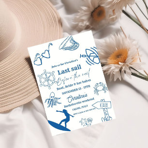 Invitation Voile Dernière Côtière Avant Le Voile Bachelorette
