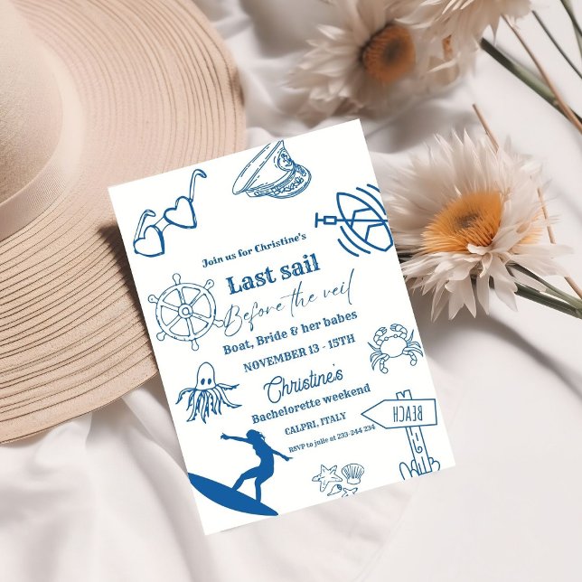 Invitation Voile Dernière Côtière Avant Le Voile Bachelorette (Créateur téléchargé)