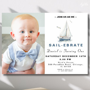 Invitation Voilier modifiable Photo nautique Anniversaire Inv