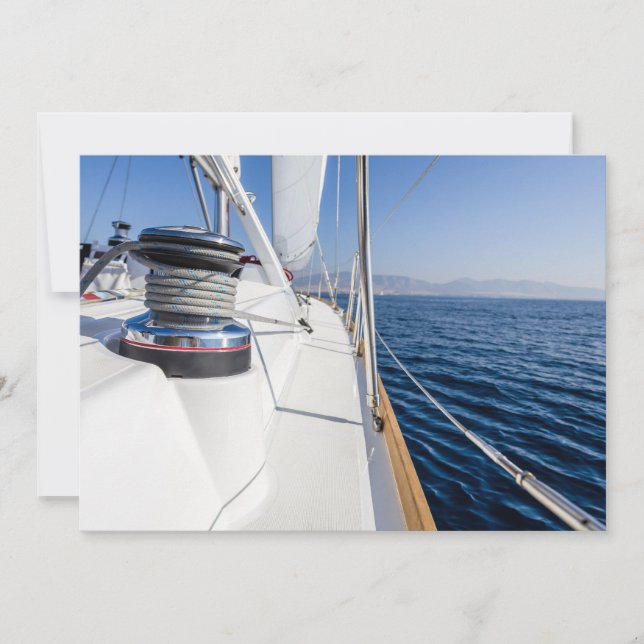 Invitation voilier surfant sur la mer (Devant)