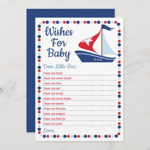 Invitation Voilier Voiliers Nautiques Pour Baby shower Jeu
