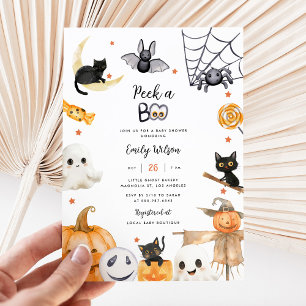 Invitation Voir Un Boo Éffrayant Boho Halloween Baby shower I