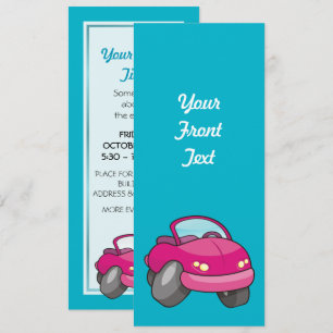 Invitation Voiture Carton Rose