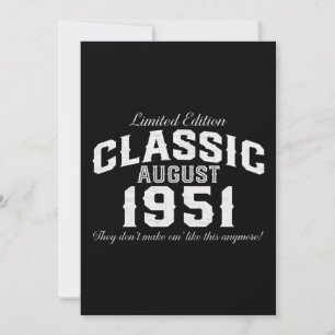 Invitation Voiture Classique Ancienne 1951 70e Anniversaire
