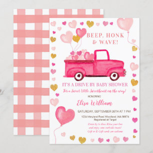 Invitation Voiture De Camion Pink Valentine Par Baby shower